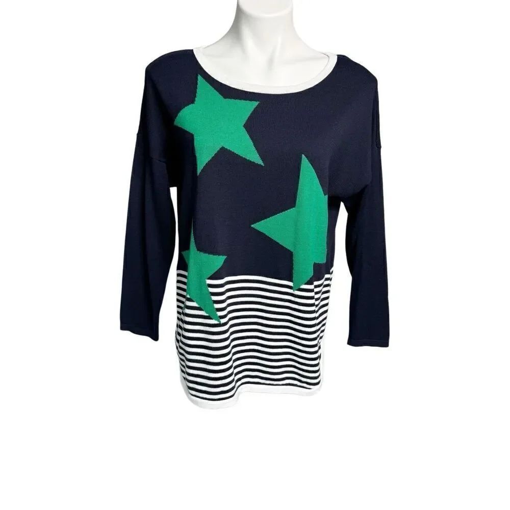 Christopher & Banks petite NWT blue, white and green Stars and Stripes lightweig